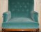 Victorian Library Armchair in Mulberry Velvet Upholstery 4