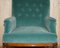 Victorian Library Armchair in Mulberry Velvet Upholstery, Image 4