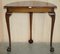 Burr Walnut Demi Lune Table Claw & Ball Legs from H Shaw London, 1900s 17