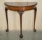 Burr Walnut Demi Lune Table Claw & Ball Legs from H Shaw London, 1900s 3