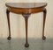 Burr Walnut Demi Lune Table Claw & Ball Legs from H Shaw London, 1900s, Image 3