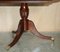 Flamed Mahogany & Walnut Based Tripod Extending Dining Table with Brass Castors 9