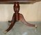 Flamed Mahogany & Walnut Based Tripod Extending Dining Table with Brass Castors, Image 9