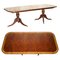 Flamed Mahogany & Walnut Based Tripod Extending Dining Table with Brass Castors 1