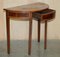 Victorian Hardwood & Walnut Demi Lune Half Moon One Drawer Console Table by Charles & Ray Eames 15