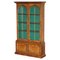 Victorian Burr Walnut Library Bookcase with Gothic Glazed Doors, 1880s 1