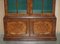 Victorian Burr Walnut Library Bookcase with Gothic Glazed Doors, 1880s 5