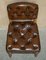 Antique Regency Brown Leather & Oak Chesterfield Desk Chair, 1820s 10