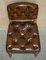 Antique Regency Brown Leather & Oak Chesterfield Desk Chair, 1820s, Image 10