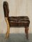 Antique Regency Brown Leather & Oak Chesterfield Desk Chair, 1820s, Image 16