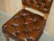 Chaise de Bureau Chesterfield Regency Antique en Cuir Marron et Chêne, 1820s 12