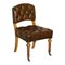 Antique Regency Brown Leather & Oak Chesterfield Desk Chair, 1820s, Image 1