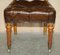 Antique Regency Brown Leather & Oak Chesterfield Desk Chair, 1820s, Image 4