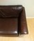 Brown Leather Two Seater Sofa on Wooden Feet from Marks & Spencer Abbey 9