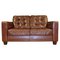 Brown Leather Chesterfield Style Two-Seater Sofa in the style of Knoll, Image 1
