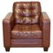 Brown Leather Chesterfield Style Armchair in the style of Knoll, Image 1