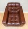 Brown Leather Chesterfield Style Armchair in the style of Knoll 2