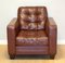 Brown Leather Chesterfield Style Armchair in the style of Knoll 11