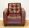 Fauteuil Style Chesterfield en Cuir Marron dans le style Knoll 11