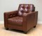 Fauteuil Style Chesterfield en Cuir Marron dans le style Knoll 4