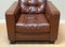 Brown Leather Chesterfield Style Armchair in the style of Knoll, Image 7