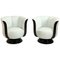 Art Deco Revolving White and Macassar Tulip Shaped Club Chairs, 2020, Set of 2 1