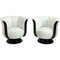 Art Deco Revolving White and Macassar Tulip Shaped Club Chairs, 2020, Set of 2, Image 1