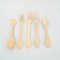 Rustic Traditional Hand-Carved Forks and Spoons, 1950s, Set of 5 2