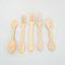 Rustic Traditional Hand-Carved Forks and Spoons, 1950s, Set of 5, Image 3