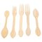 Rustic Traditional Hand-Carved Forks and Spoons, 1950s, Set of 5 1