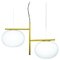 Alba Suspension Lamp with Double Arm in Brass by Mariana Pellegrino Soto for Oluce, Image 6