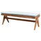 Civil Bench in Wood and Woven Viennese Cane by Pierre Jeanneret for Cassina, Image 1