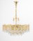 Large Gilt Brass and Crystal Glass Chandelier attributed to Palwa, Germany, 1960s 16