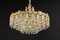 Large Gilt Brass and Crystal Glass Chandelier attributed to Palwa, Germany, 1960s 13