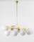 Large Italian Brass and Glass Chandelier in the Style of Stilnovo, 1960s 5