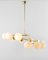 Large Italian Brass and Glass Chandelier in the Style of Stilnovo, 1960s 6
