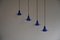 Blue Glass Pendants from Design Light A/S, Denmark, 1990s, Set of 4 8