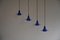 Lámparas colgantes de vidrio azul de Design Light A / S, Denmark, años 90. Juego de 4, Imagen 8