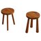 Swedish Pine Tripod Stools, 1960s, Set of 2 1