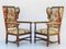 French Provincial Wingback Armchairs, Set of 2, Image 1