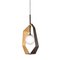 Pendant Stealth in Metal Black Matte and Gold Leaf from Rebirth Ceramics, Image 1