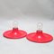 Red Wall Lamps from Targetti, 1970s, Set of 2 6