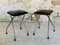 Folding Stools in Leatherette & Chrome, 1960s, Set of 2 1
