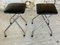 Folding Stools in Leatherette & Chrome, 1960s, Set of 2 3