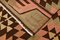 Brauner & lachsfarbener Kelim Teppich mit geometrischem Muster, 1960er 17