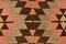 Alfombra Kilim geométrica en marrón y salmón, años 60, Imagen 12