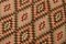 Brauner & lachsfarbener Kelim Teppich mit geometrischem Muster, 1960er 9