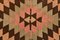 Brauner & lachsfarbener Kelim Teppich mit geometrischem Muster, 1960er 11