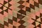 Brauner & lachsfarbener Kelim Teppich mit geometrischem Muster, 1960er 10