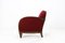 Fauteuil Art Déco en Velours Rouge 3